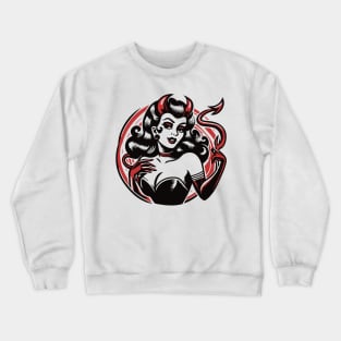 Retro Devil Girl Crewneck Sweatshirt